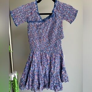 Poupette St Barth Soledad Mini Dress in Light Blue Paquerette, size small